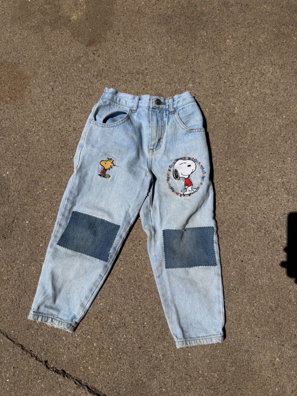 Vintage Peanuts Snoopy & Woodstock Embroidered Denim 4T